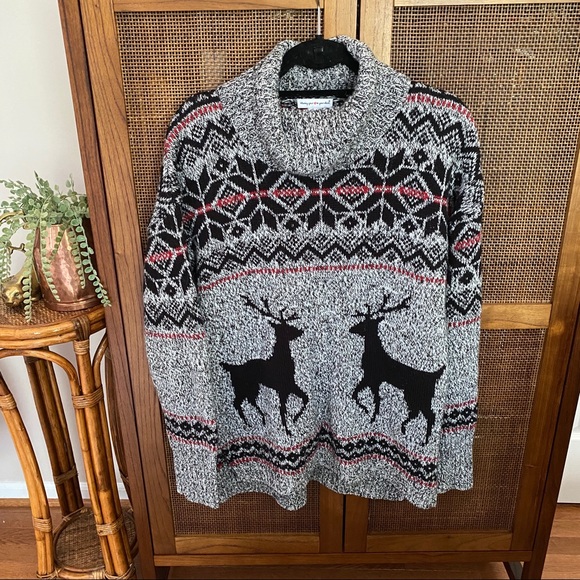 Wear Your Heart on Your Sleeve Sweaters - Knit cozy Reindeer Turtleneck ▪️ Ski Sweater ▪️ L